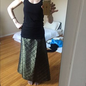 Olive Green Long Flowing Bustle Skirt (adjustable)